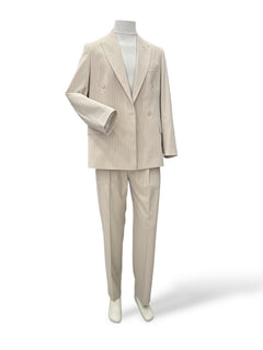 Oversize Beige Double-Breasted Wide Axis Suit