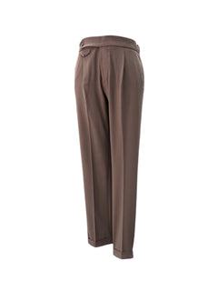 Modern Fit Single Pleat Brown Legend Trousers