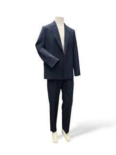 Oversize Navy Blue Double-Breasted Wide Axis Suit