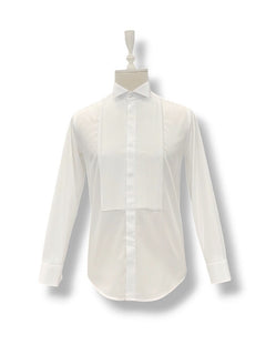 Pleated Grandad Collar Shirt