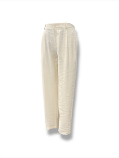 Oversize Hafif Kumaş Bej Lume Pantolon