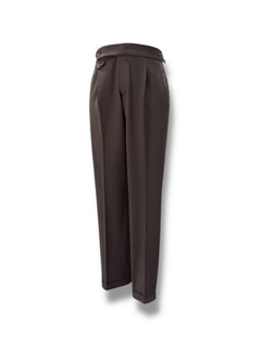 Modern Fit Single Pleat Dark Brown Legend Trousers