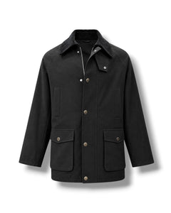 Ashford Black Wool Blend Relaxed Fit Gabardine Fabric Sport Jacket