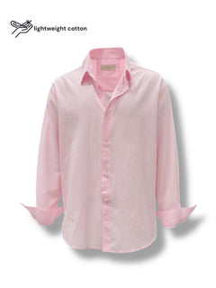 Relaxed Fit Cotton Voile Pink Shirt