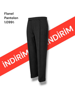 Standard Fit Men's Black Flannel Trousers (Textured Flannel)