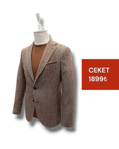 Slim Fit Kaşe Taba Bright Ceket