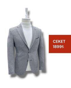 Slim Fit Kaşe Gri Bright Ceket
