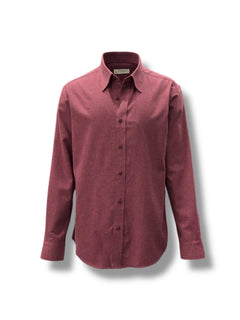 Standard Fit Flannel Textured Burgundy Cotton Flanella Shirt