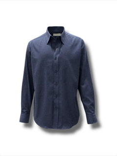 Standard Fit Navy Cotton Flannel Shirt