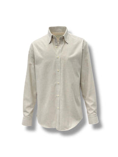 Standard Fit Flannel Textured Beige Cotton Flanella Shirt