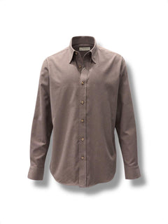 Standard Fit Brown Cotton Flannel Shirt