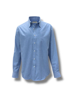 Standard Fit Flannel Textured Blue Cotton Flanella Shirt