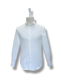 Hidden Placket Stand Collar Shirt