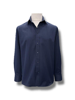 Slim Fit Shade Striped Navy Shirt
