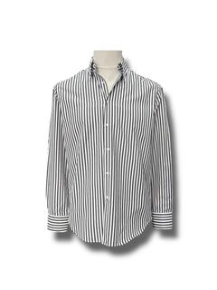 Slim Fit Button-Down Collar Cotton Blend Black Veyra Shirt