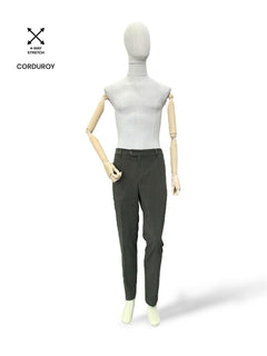 Standard Fit Italian Fabric Khaki Corduroy Trousers