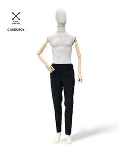 Standard Fit Italian Fabric Black Corduroy Trousers