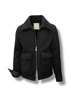 Black Suede Fur Coat