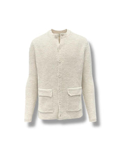 Slim Fit Buttoned Beige Mielo Cardigan