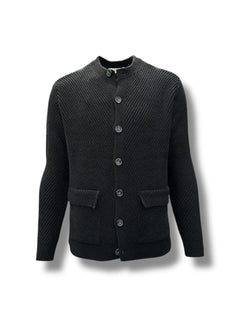 Slim Fit Buttoned Black Mielo Cardigan