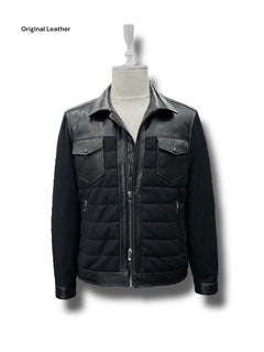 Genuine Leather Standard Fit Black Drav Jacket