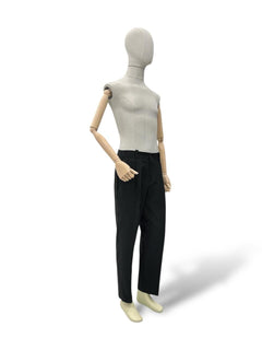 Oversize Gabardin Kumaş Siyah Ashford Pantolon