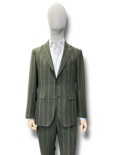 Standard Fit Striped Khaki Men's Gentle Suit