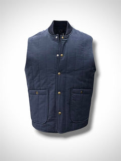 Ashford Lacivert Gabardin Kumaş Çıtçıtlı Yelek